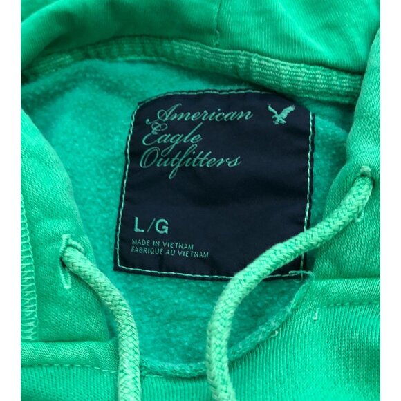 American Eagle Womens Large Green Hoodie Sweatshirt Pullover - Picture 3 of 5